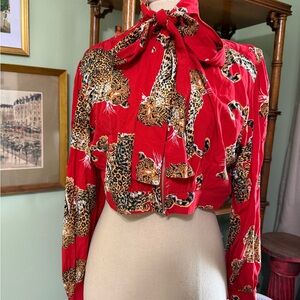 Trashy Diva Red Leopard Print Blouse
